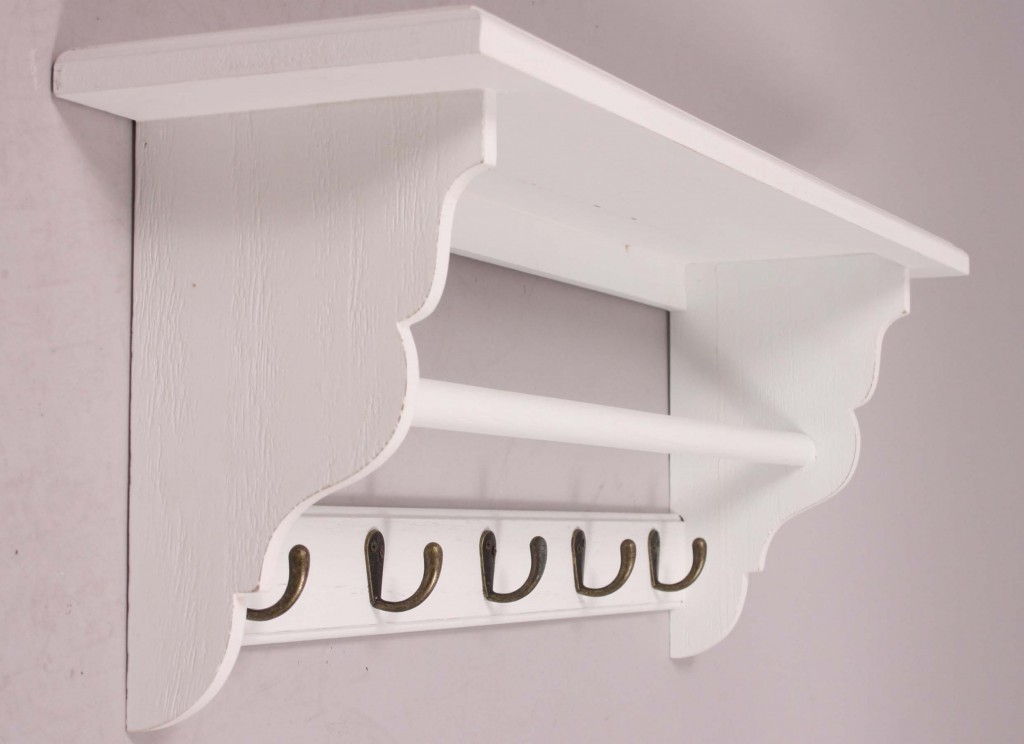 Garderobe ablage hakenleiste weià antik holz landhaus ... Küche weiß shabby